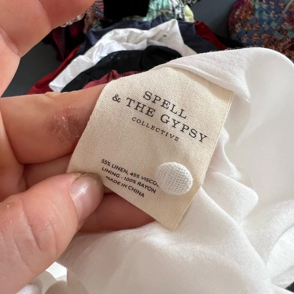 Spell & the Gypsy Milla Strappy Jumpsuit Womens S Off White Linen Jumper - Picture 7 of 8